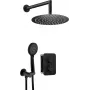 DEANTE Set doccia a incasso con termostato BOX, Nero opaco, 2 uscite, soffione 250 mm