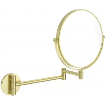 DEANTE specchio da trucco con braccio mobile – specchio da parete LED a doppia faccia con ingrandimento 1x/3x, rotazione 360°, protezione dagli schizzi IP44, finitura cromo lucido