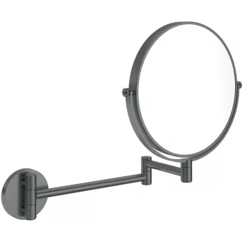 DEANTE Specchio cosmetico a doppia faccia con braccio regolabile - montaggio a parete, illuminazione LED, ingrandimento 1x/3x, cromato
