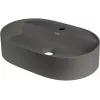 DEANTE lavabo in granito con isola rubinetteria - ovale - grigio antracite