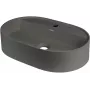 DEANTE lavabo in granito con isola rubinetteria - ovale - grigio antracite