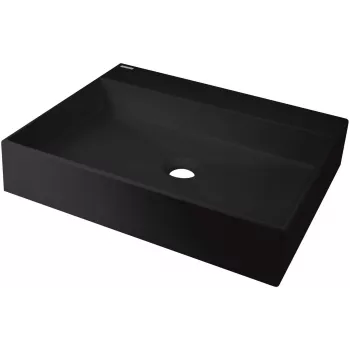 DEANTE lavabo in granito per appoggio con foro rubinetto - 500x400 mm nero grafite