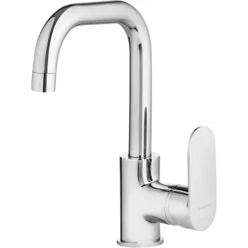 DEANTE Hiacynt Rubinetto lavabo con bocca rettangolare, cromo, miscelatore monocomando, cartuccia in ceramica 35 mm