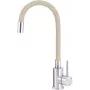 DEANTE Rubinetto cucina con bocca curva, cromo, miscelatore monocomando, bocca estraibile, ottone