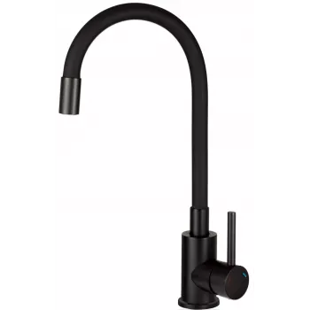 DEANTE Miscelatore da cucina con bocca flessibile - cromato e nero opaco - monocomando - serie Moza
