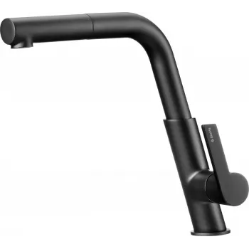 DEANTE Miscelatore cucina con bocca estraibile, cromo, monocomando, girevole 360°, 2 funzioni spray