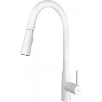 DEANTE Rubinetto da cucina con bocca estraibile, cromato, monoleva, girevole 360°