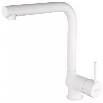 DEANTE miscelatore per cucina con doccetta estraibile, nero opaco, monocomando, corpo in ottone, rotazione 360°