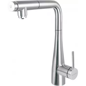 Rubinetto cucina DEANTE con attacco filtro acqua e bocca estraibile, cromo, 3-in-1 acqua calda/fredda/filtrata, miscelatore monocomando, orientabile 360°, corpo in ottone