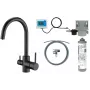 DEANTE miscelatore da cucina con set filtro acqua, nero opaco, ottone, 3 vie