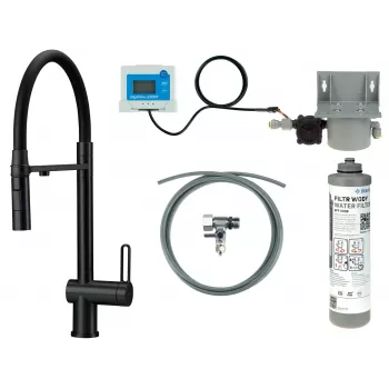 Rubinetto da cucina DEANTE con sistema di filtraggio dell'acqua, beccuccio flessibile