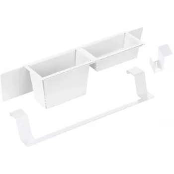 DEANTE set accessori lavello 3 pezzi: tagliere in bambù, scolapiatti in acciaio inox, dispenser sapone