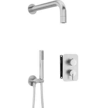 DEANTE Neo set doccia incasso con miscelatore BOX e soffione a mano, cromo, miscelatore monoleva, ottone