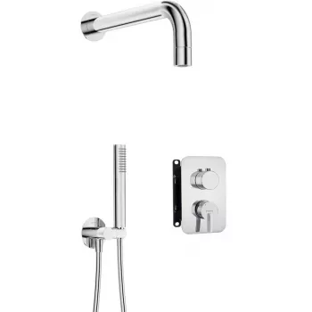 DEANTE Neo Nero Set doccia incasso con miscelatore BOX e doccetta, nero opaco, soffione 250 mm
