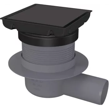 DEANTE Point Drain - Scarico a pavimento reversibile in acciaio inox con sifone a secco, 150x150 mm