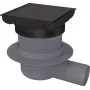 DEANTE Point Drain - Scarico a pavimento reversibile in acciaio inox con sifone a secco, 150x150 mm