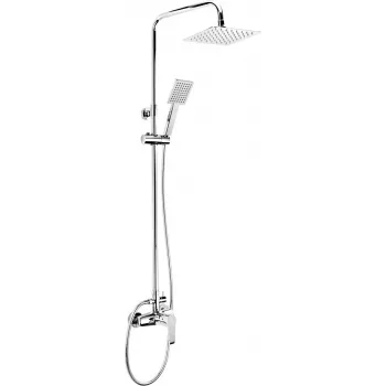 DEANTE Sistema doccia pioggia con miscelatore monoleva, cromato, soffione 250 mm