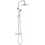 DEANTE soffione doccia con miscelatore termostatico - nero opaco, testa rotonda 250mm, regolabile in altezza