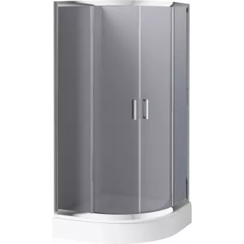 DEANTE Box doccia semicircolare 80x80 cm alluminio nero vetro di sicurezza temperato