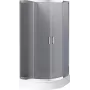 DEANTE Box doccia semicircolare 80x80 cm alluminio nero vetro di sicurezza temperato