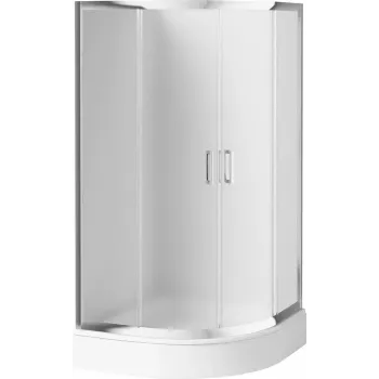 DEANTE Box doccia semicircolare 90x90 cm - altezza 170 cm, telaio nero opaco, vetro di sicurezza temperato, doppia porta scorrevole