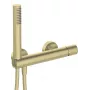 DEANTE Rubinetteria doccia con set soffione - miscelatore vasca monocomando a parete, nero opaco, ottone, 2 fori, interasse 150 mm, cartuccia in ceramica, soffione doccia a pioggia, anticalcare