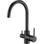 DEANTE Silia rubinetto cucina con attacco filtro acqua, nero opaco, bocca orientabile estraibile