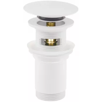 DEANTE Tappo universale per lavabo/bidet con ghiera e catena - gomma nera, anello cromato