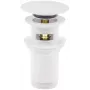 DEANTE Tappo universale per lavabo/bidet con ghiera e catena - gomma nera, anello cromato