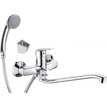 DEANTE Rubinetto lavabo a parete con bocca prolungata - Attacco per set doccia e flessibile