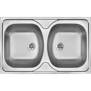 DEANTE ZM5 0200 Lavello 2 vasche in acciaio inox da appoggio - finitura spazzolata