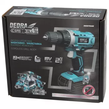 DEDRA DED7040 avvitatore a percussione a batteria 18V con coppia 50 Nm, mandrino metallico 13 mm, luce LED