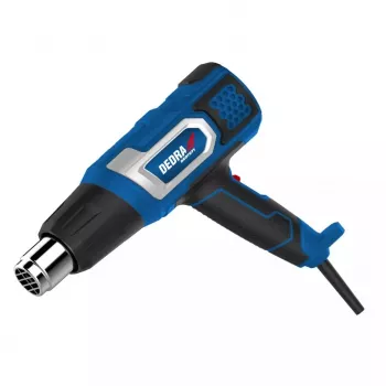 DEDRA Pistola ad aria calda 2000W con regolazione temperatura a 3 livelli, 4 ugelli e spatola
