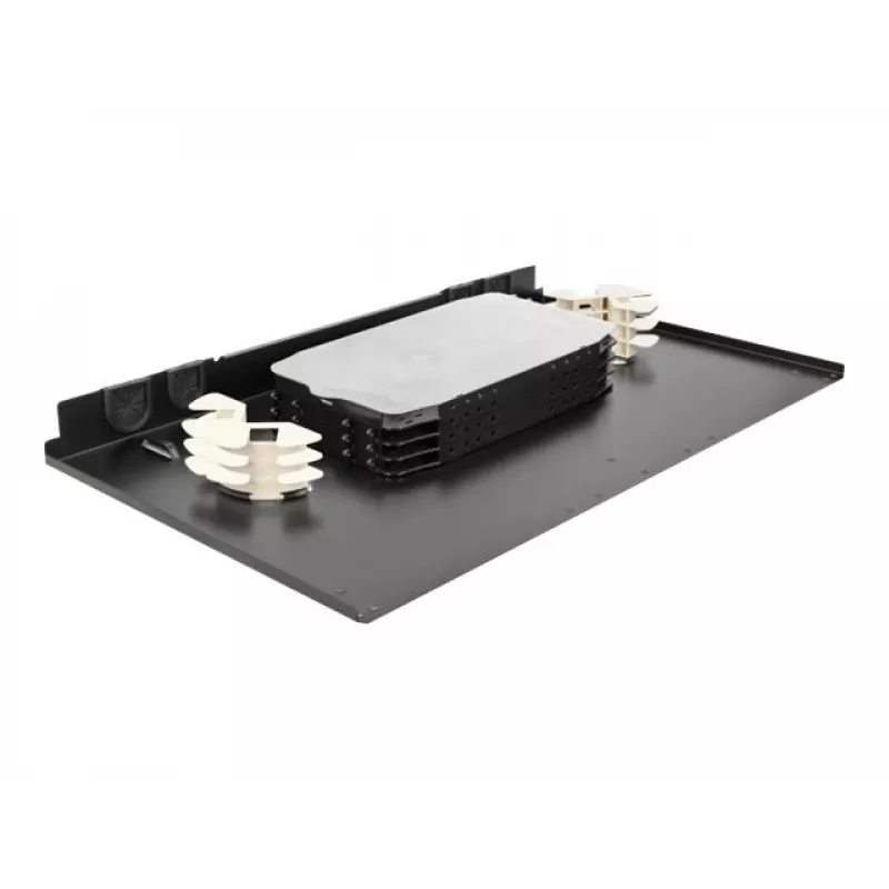 Delock 43350 cassetto di giunzione fibra ottica 19 pollici 1U, 96 fibre, nero