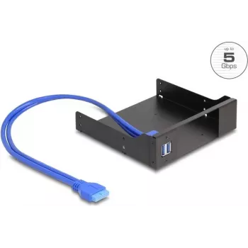 Delock telaio di montaggio in metallo 5,25 pollici per alloggiamenti slim con USB 5 Gbps (18006)