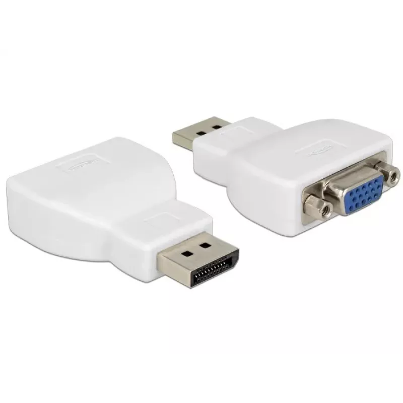 DELOCK adattatore DisplayPort 1.1 maschio a VGA femmina bianco