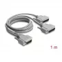 Delock adattatore cavo a Y seriale RS-232 LFH D-Sub HD 60 pin maschio su 2x D-Sub 25 pin maschio, 1 m, grigio
