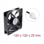 Delock ventola assiale 48 V DC 120 x 120 x 25 mm connettore 2 pin nero
