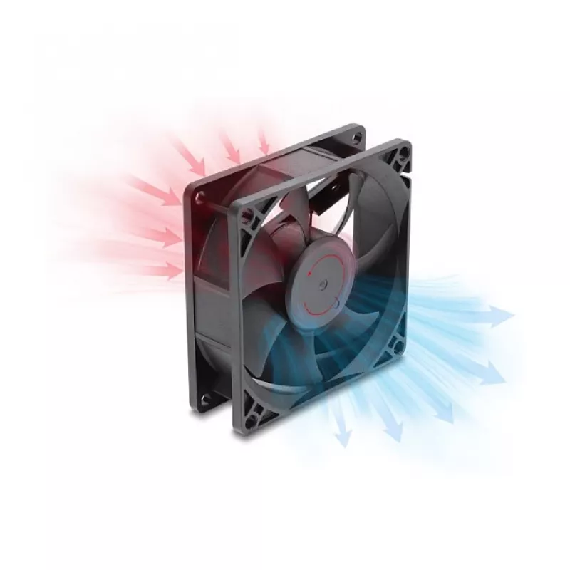 Delock ventola assiale 48 V DC, 80 x 80 x 25 mm con connessione 4 pin PWM, nero