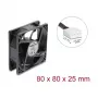 Delock ventola assiale 48 V DC, 80 x 80 x 25 mm con connessione 4 pin PWM, nero