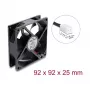 Delock ventola assiale 48 V DC, 92 x 92 x 25 mm con connettore ventola 2 pin, nero