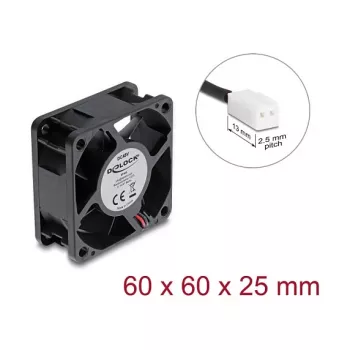 Delock Ventola assiale 48V DC 60x60x25mm con connettore a 2 pin nero