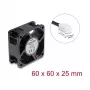 Delock Ventola assiale 48V DC 60x60x25mm con connettore a 2 pin nero