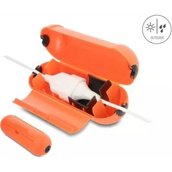 Delock Scatola di protezione per connessioni cavi IP44 con gancio di sospensione, arancione 91729