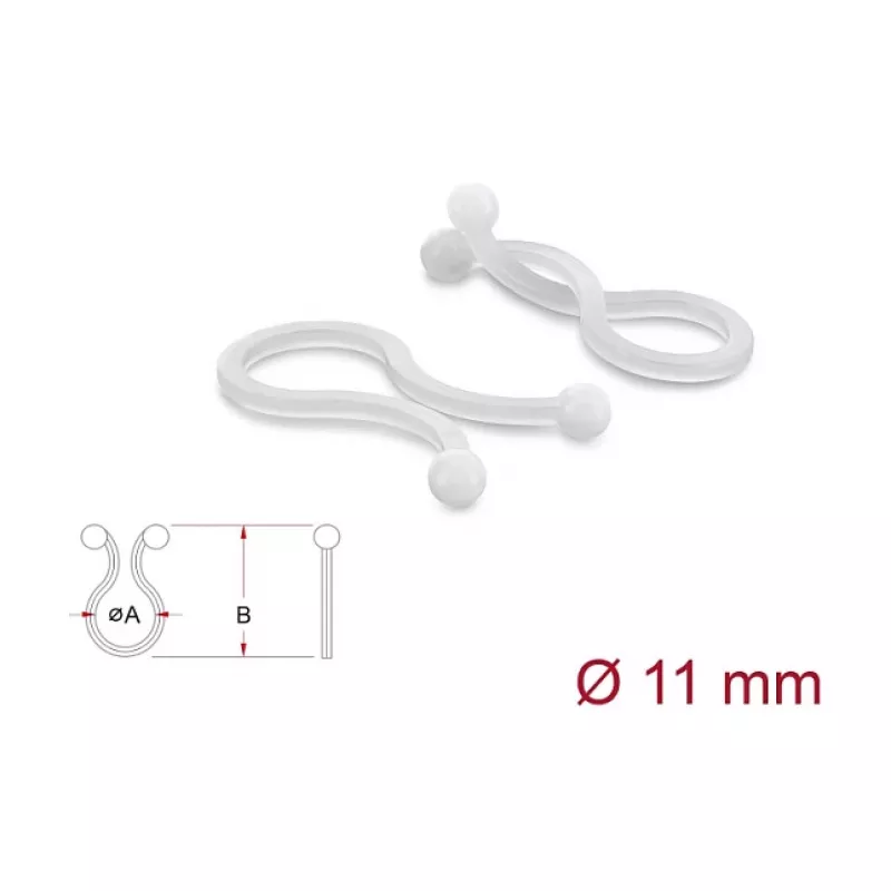 Delock Spirale avvolgicavo Ø 11 mm trasparente, 100 pezzi