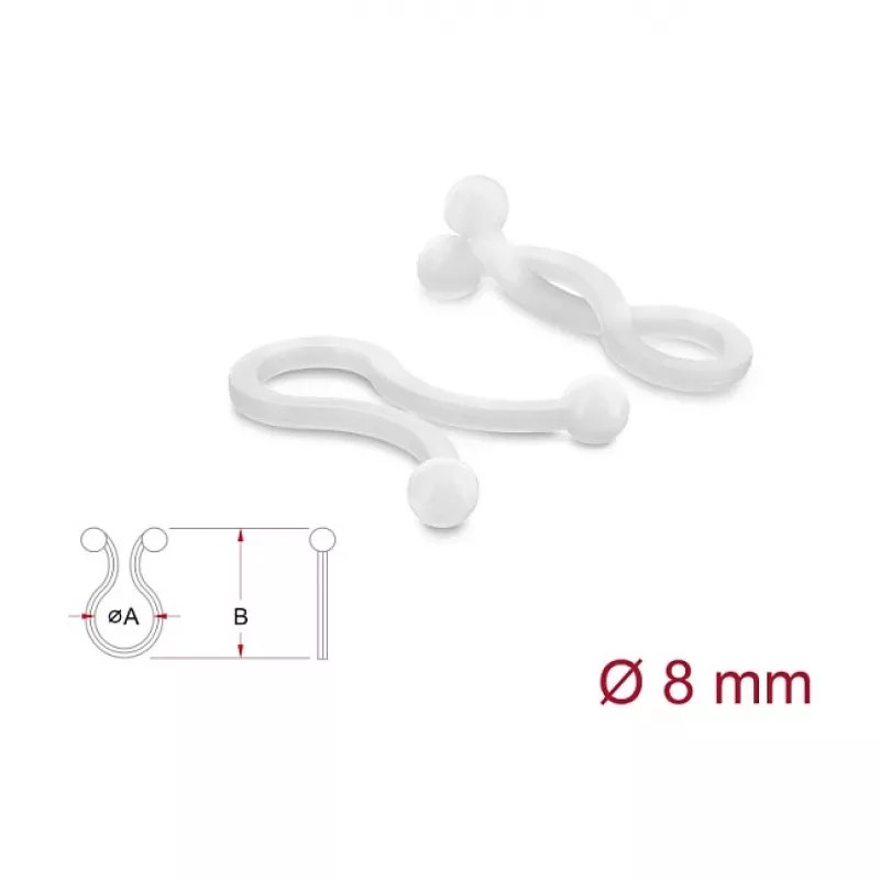 Delock spirale per cavi 8 mm trasparente, 100 pezzi