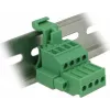 Delock 65936 set morsettiera per guida DIN, 4 poli, bloccaggio a vite, verde