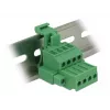 Delock 65936 set morsettiera per guida DIN, 4 poli, bloccaggio a vite, verde