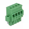 Delock 65936 set morsettiera per guida DIN, 4 poli, bloccaggio a vite, verde