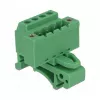 Delock 65936 set morsettiera per guida DIN, 4 poli, bloccaggio a vite, verde